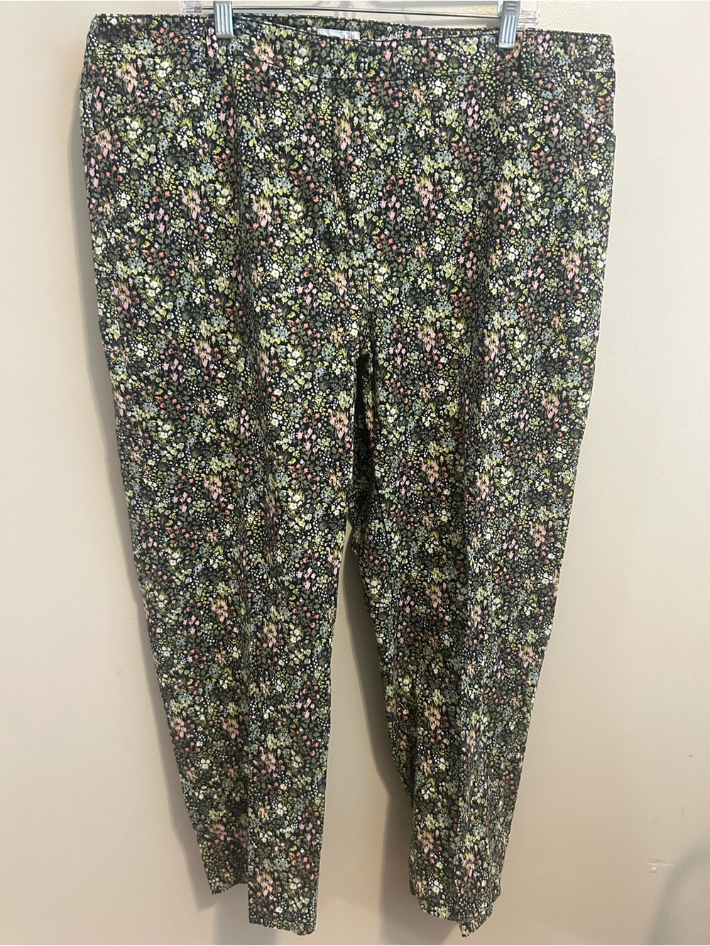 J Jill Live In Chino Pants Women 20 Plus Size Floral Ankle Straight Leg Stretch